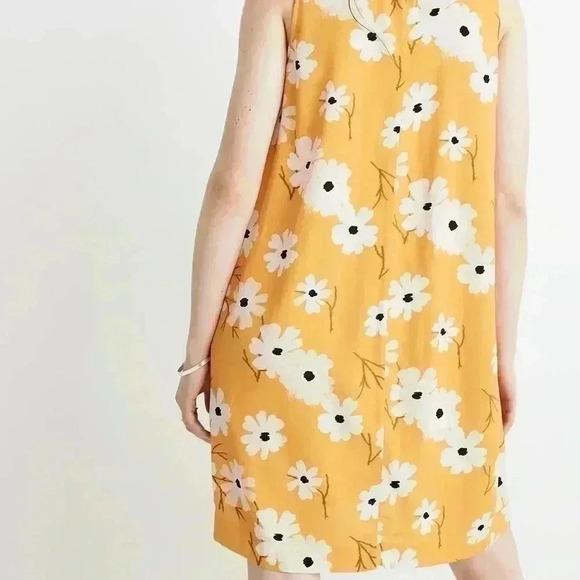 New Madewell Button Front Dress Floral Yellow XS - Picture 4 of 12